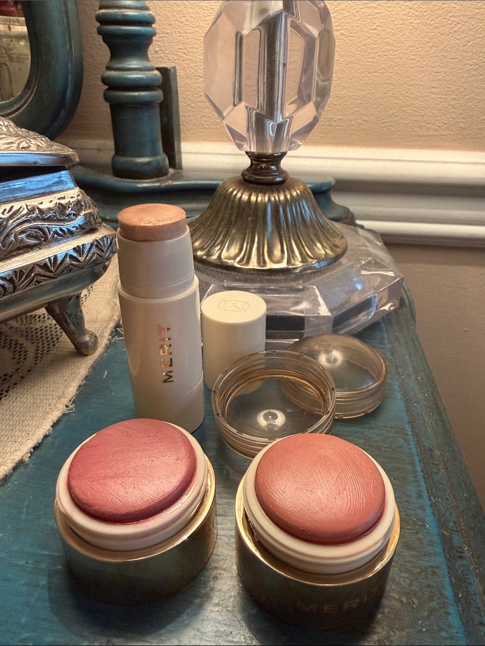 Merit Cream Highlighter & Blush Duo — Soft Pink Glow